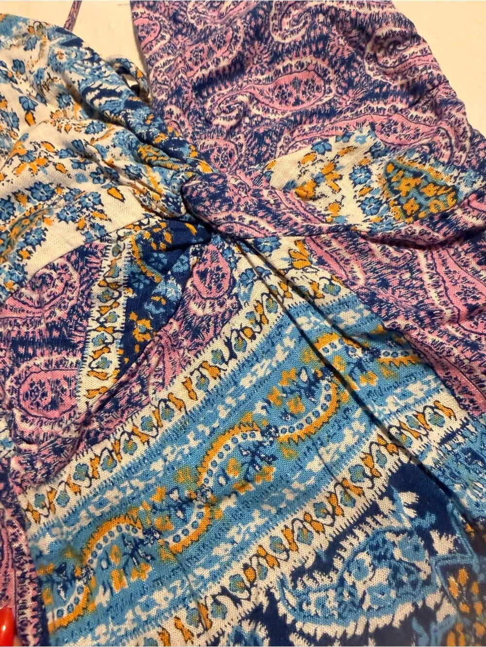 Zara Blue & Lavender Paisley Maxi Dress